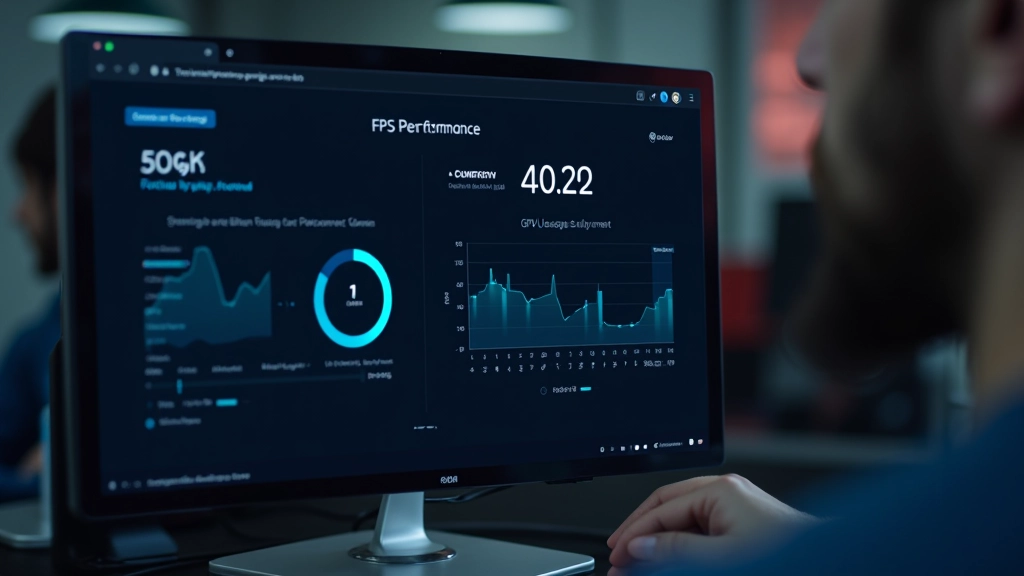 Performance-Monitoring Dashboard zeigt FPS-Metriken und GPU-Auslastung bei Magnet-Button Animation