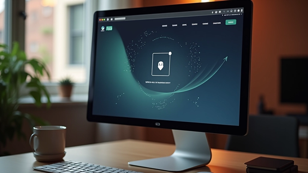 Portfolio-Website mit eleganten Magnet-Button-Effekten auf Desktop-Monitor