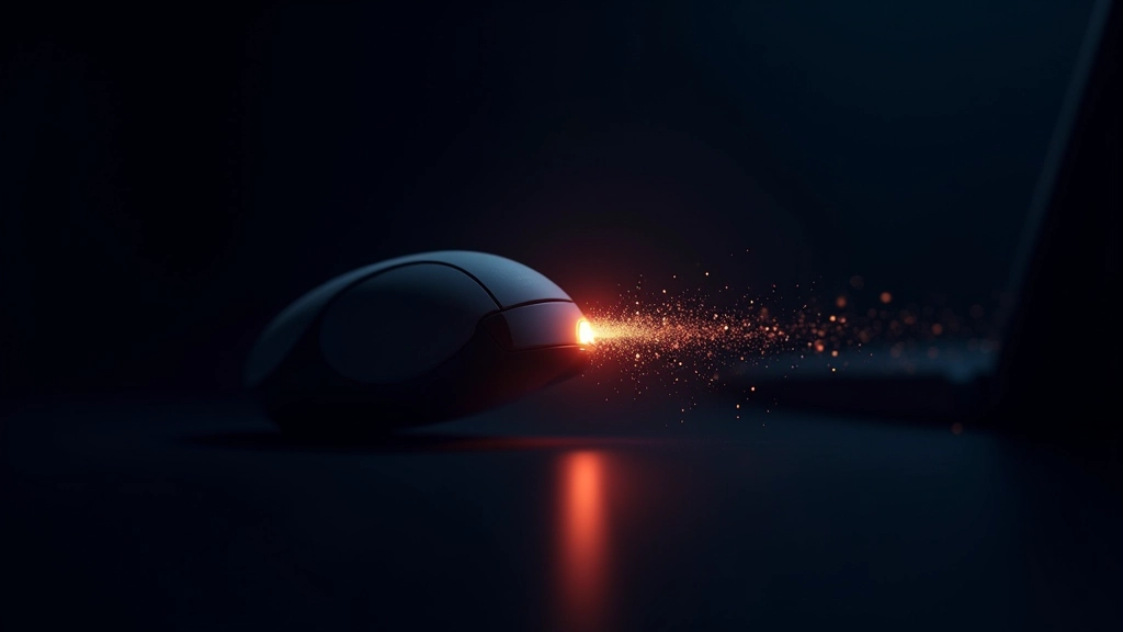 Interaktive Website mit leuchtenden Cursor-Effekten und Partikelanimationen auf dunklem Hintergrund